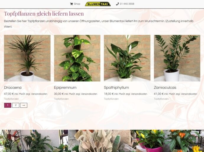 Floristen online shop tablet 2
