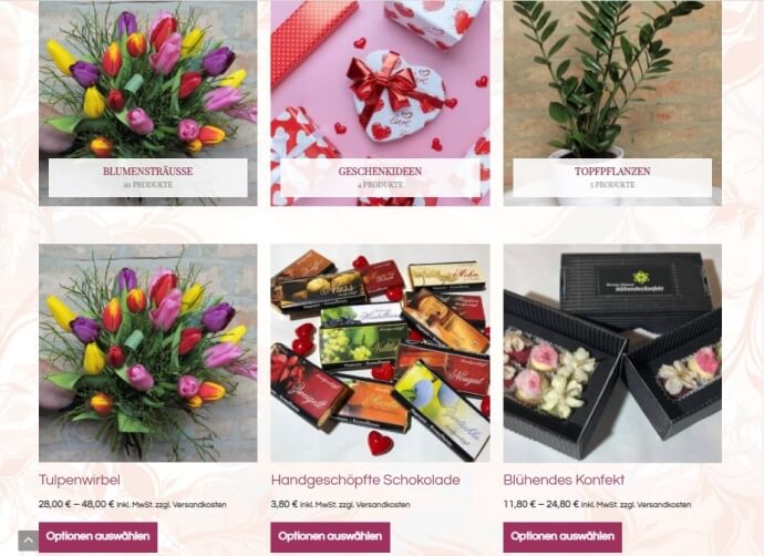 Floristen online shop tablet 4
