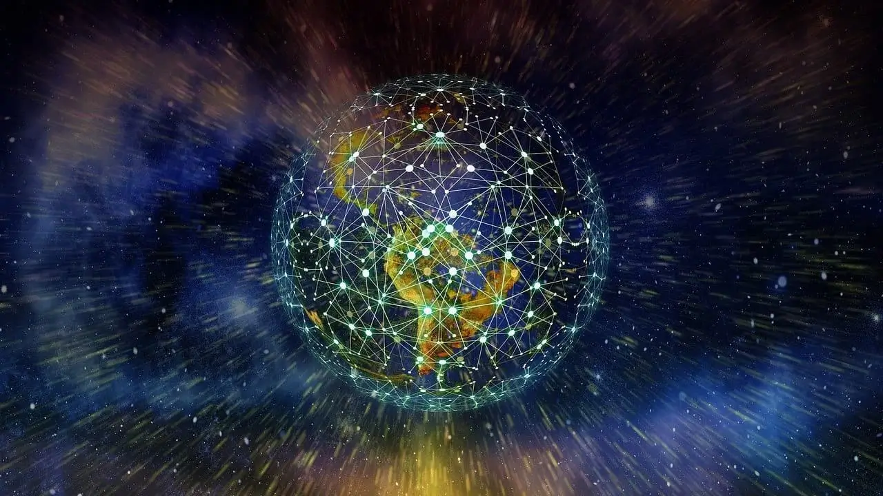 Online Planet mit Marketing-Linien